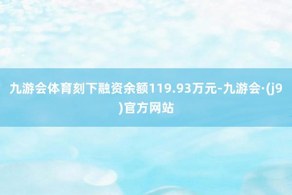 九游会体育刻下融资余额119.93万元-九游会·(j9)官方网站