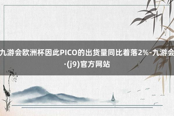 九游会欧洲杯因此PICO的出货量同比着落2%-九游会·(j9)官方网站