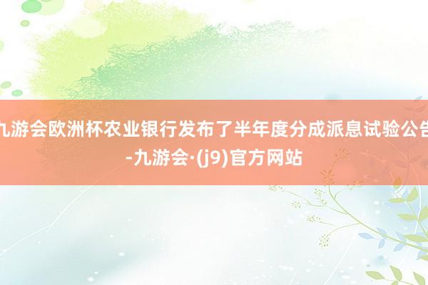 九游会欧洲杯农业银行发布了半年度分成派息试验公告-九游会·(j9)官方网站